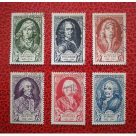 Célébrités du XVIIIème siècle (I) - Lot De 6 timbres oblitérés - Série complète - France - Année 1949 - Y&t N° 853, 854, 855, 856, 857 et 858