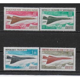 POLYNESIE/CALEDONIE/FRANCE/AFARS POSTE AERIENNE 1969 : Concorde : Série de 4 timbres à 241 F. NEUFS ** cote 145,50 Euros