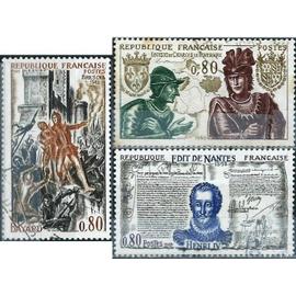 france 1969, belle série timbres yvert 1616 1617 1618, grands noms de l