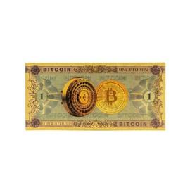 Bitcoin Billet de banque en feuille d'or Bitcoin 1 BTC Collection de devises