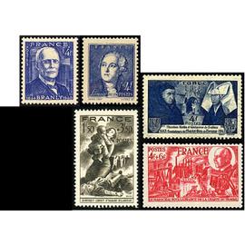 france 1943 / 1944, très beaux timbres neufs** luxe yvert 581 lavoisier, 583 création de l
