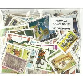 Lot 200 timbres thematique " Animaux domestiques "