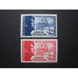 Timbres-Poste France Neufs ** - N° Y & T 565-566 - Légion Tricolore - bleu - rouge - 1942