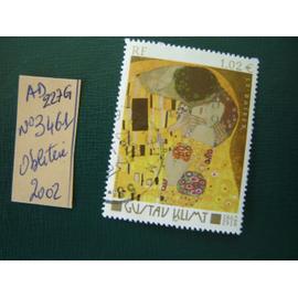 AD 227 G // Timbre oblitéré France 2002 *N°3461 "Gustav Klimt- le baiser"