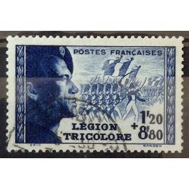Légion Tricolore 1f20+8f80 Bleu (Très Joli n° 565) Obl - Cote 11,00&euro; - France Année 1942 - brn83 - N31360