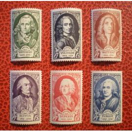 Célébrités du XVIIIème siècle (I) - Série complète de 6 timbres neufs ** - France - Année 1949 - Y&T n°853, 854, 855, 856, 857 et 858