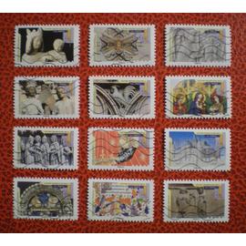 Art gothique - Série complète de 12 timbres oblitérés - France - Année 2013