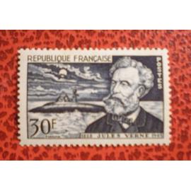 Cinquantenaire de la mort de Jules Verne - Timbre neuf sur charnière ou avec trace - France - Année 1955 - Y&T n° 1026