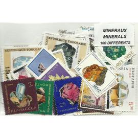 Lot 100 timbres thematique " Mineraux "
