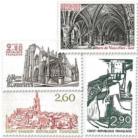 Abbaye de Vaucelles, Notre Dame de Louviers, Saint-Emilion, Crest série complète année 1981 n° 2160 2161 2162 2163 yvert et tellier luxe