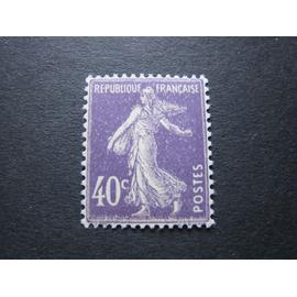 Timbre-Poste France Neuf ** Semeuse fond plein - N° 236 - Violet 40c. - 1927