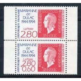 journée du timbre : centenaire de la Marianne de Dulac paire 2864a année 1994 n° 2863 2864 yvert et tellier luxe