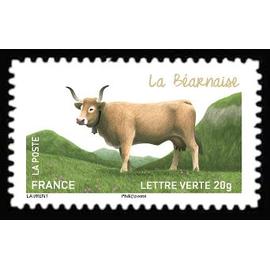Timbre France 2014 Oblitéré - Les vaches de nos régions, races bovines rares La Béarnaise - Yt Adhésif - N° 955
