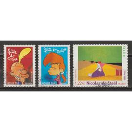 France, 2005, fête du timbre (titeuf), série artistique (nicolas de staël), N°3751 + 3753 + 3762, Oblitérés.