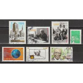 france, 2002, timbres commémoratifs, n°3499 + 3521 + 3523 + 3532 + 3535A + 3536 + 3537, oblitérés.
