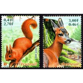 france 2001, très beaux timbres neufs** luxe Nature de France - Animaux des bois, yvert 3381 L