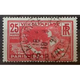 Jeux Olympiques - J.O. de Paris 1924 - 25c Rouge Carminé et Rouge (Très Joli n° 184) Obl - France Année 1924 - brn83 - N22276