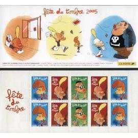 Fête du timbre : bande dessinée Titeuf (Zep) bande carnet 3751A année 2005 n° 3751 3752 3753 yvert et tellier luxe (10 timbres)