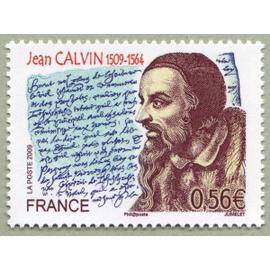 france 2009, très beau timbre neuf** luxe yvert 4356, 400ème anniversaire de la naissance de jean calvin, théologien.