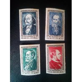 timbre FRANCE Y T 930 a 932 et 934 personnes célèbres 1952 ( 170607 )*