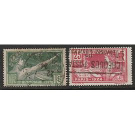 Jeux olympiques de Paris 1924 n° 183, 184 oblitérés.
