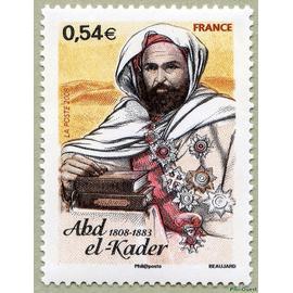 france 2008, très beau timbre neuf** luxe yvert 4145, abd el kader, héros de la résistance algérienne à la conquête française.