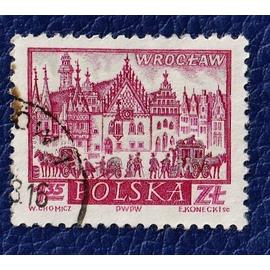 8 timbres de Pologne "villes et monuments" de 1960 à 1977