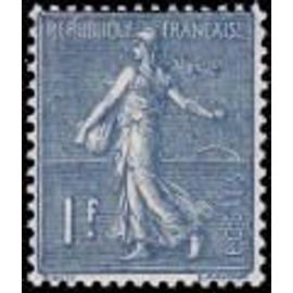 type semeuse lignée 1f bleu année 1924 n° 205 yvert et tellier luxe