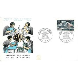 France 1965, belle enveloppe 1er jour FDC 529, timbre 1448, maisons des jeunes et de la culture, cachet de paris, TBE. -
