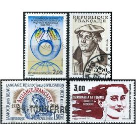 france 1983, beaux timbres yvert 2256 martin luther, 2257 l