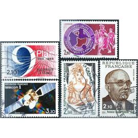 france 1984, beaux timbres yvert 2302 la guadeloupe, 2315 métiers d