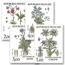 flore et faune de France (1) fleurs de montagne série complète année 1983 n° 2266 2267 2268 2269 yvert et tellier luxe