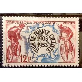 Tour de France Cycliste - Cinquantenaire 12f (Superbe n° 955) Obl - France Année 1953 - brn83 - N13873