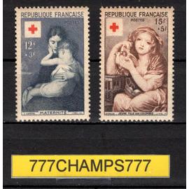 croix rouge. 1954. y & t 1006 et 1007