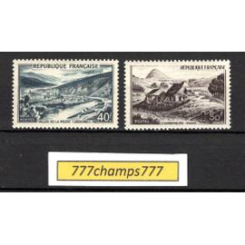 vallée de la meuse. mont gerbier de jonc. 1949. y & t 842A et 843