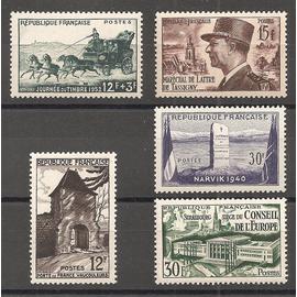 919 à 923 (1952) Série de timbres neufs N** (cote 21,8e) (2256)
