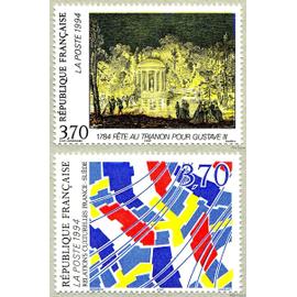 france 1994, très beaux timbres neufs** luxe yvert 2870 2871, Émission commune France - Suède, Fête au Trianon en l