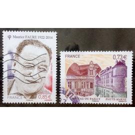 Maurice Faure 0,85&euro; (Joli n° 5134) + Château du Pailly 0,73&euro; (Joli n° 5120) Obl - France Année 2017 - brn83 - N32059