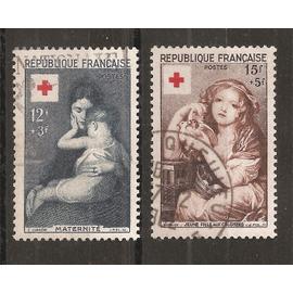 1006 - 1007 (1954) Série Croix-Rouge oblitérée (cote 26,5e) (6378)