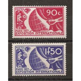 326 - 327 (1936) Exposition Internationale Paris 1937 N* (cote 50,00e) (4906)