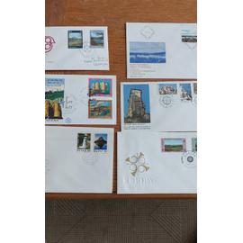 Lot de 6 enveloppes EUROPA, timbres oblitérés 1er jour 1977,Guernesey,Grèce,Finlande,Island,Italie,Eire