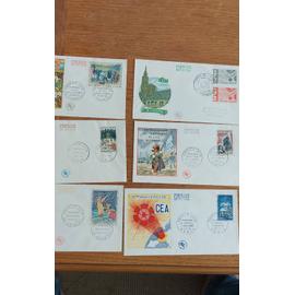Lot de 6 enveloppes, timbres oblitérés 1er jour, France 1965