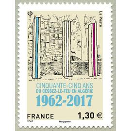 france 2017, très beau timbre neuf** luxe yvert 5133, Cinquante-cinq ans du cessez-le-feu en Algérie, 1962-2017.