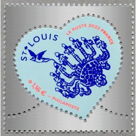 france 2022, très beau timbre neuf** luxe yvert 5552, Coeur de la Saint-Valentin, Cristallerie Saint-Louis (moselle). -