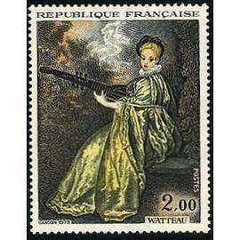 France 1973, très beau timbre neuf** luxe yvert 1765 - Peinture de J. A. Watteau, La Finette. -