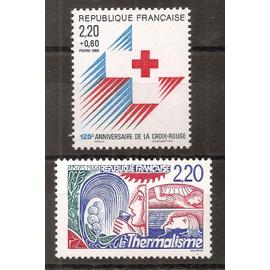 2555 et 2556 (1988) Croix-Rouge et Thermalisme N** (cote 2,25e) (9166)