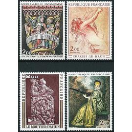 france 1973, très belle série neuve** luxe timbres yvert 1741 église saint austremoine d