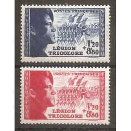 565 - 566 (1942) Pour la Légion Tricolore bleu et rouge N* (cote 13,8e) (9174)