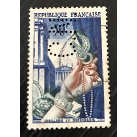 Timbre Oblitéré Perforé France 1954 Y & T N° 969