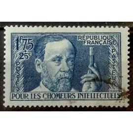 Chômeurs Intellectuels 1938 - Pasteur 1f75+25c bleu (Joli n° 385) Obl - Cote 20,00&euro; - France Année 1938 - brn83 - N32205